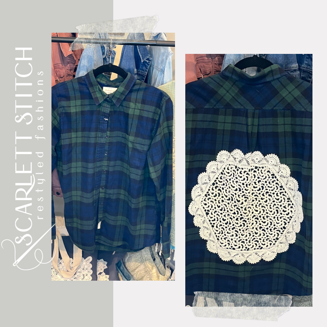 Embellished Flannel Long Sleeve Shirt