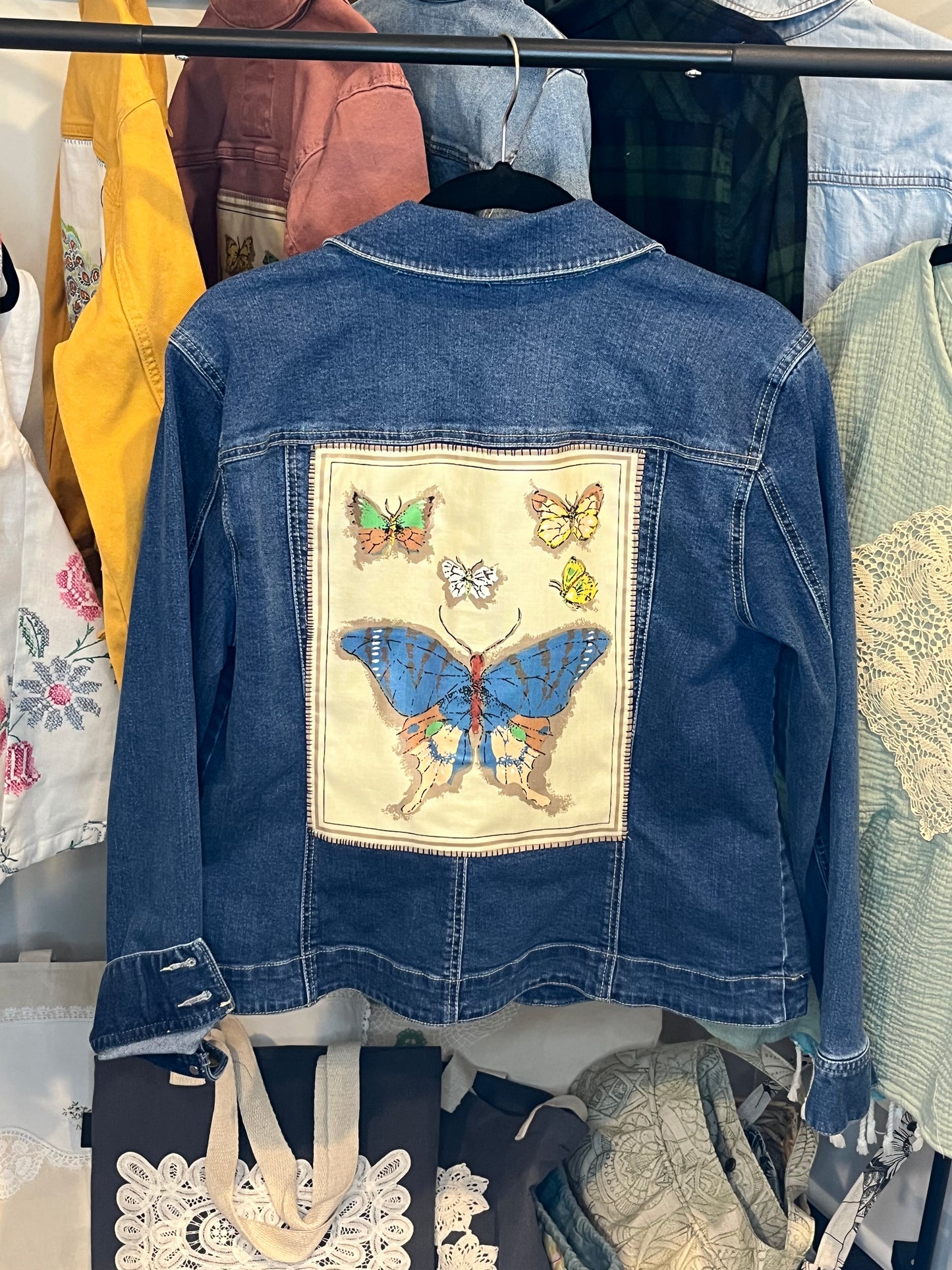 Blue Butterfly Denim Jacket