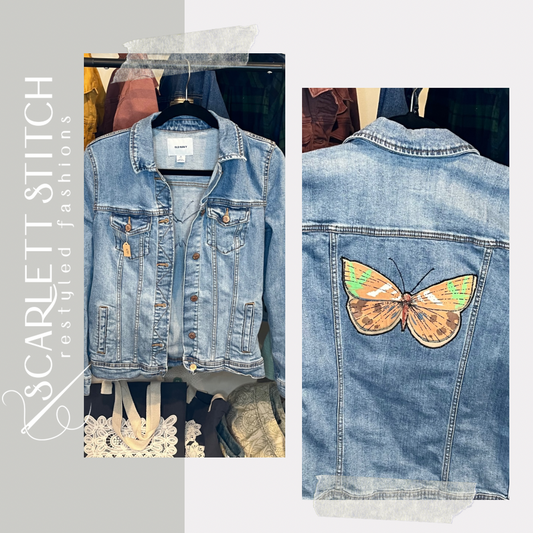 Butterfly Applique Denim Jacket