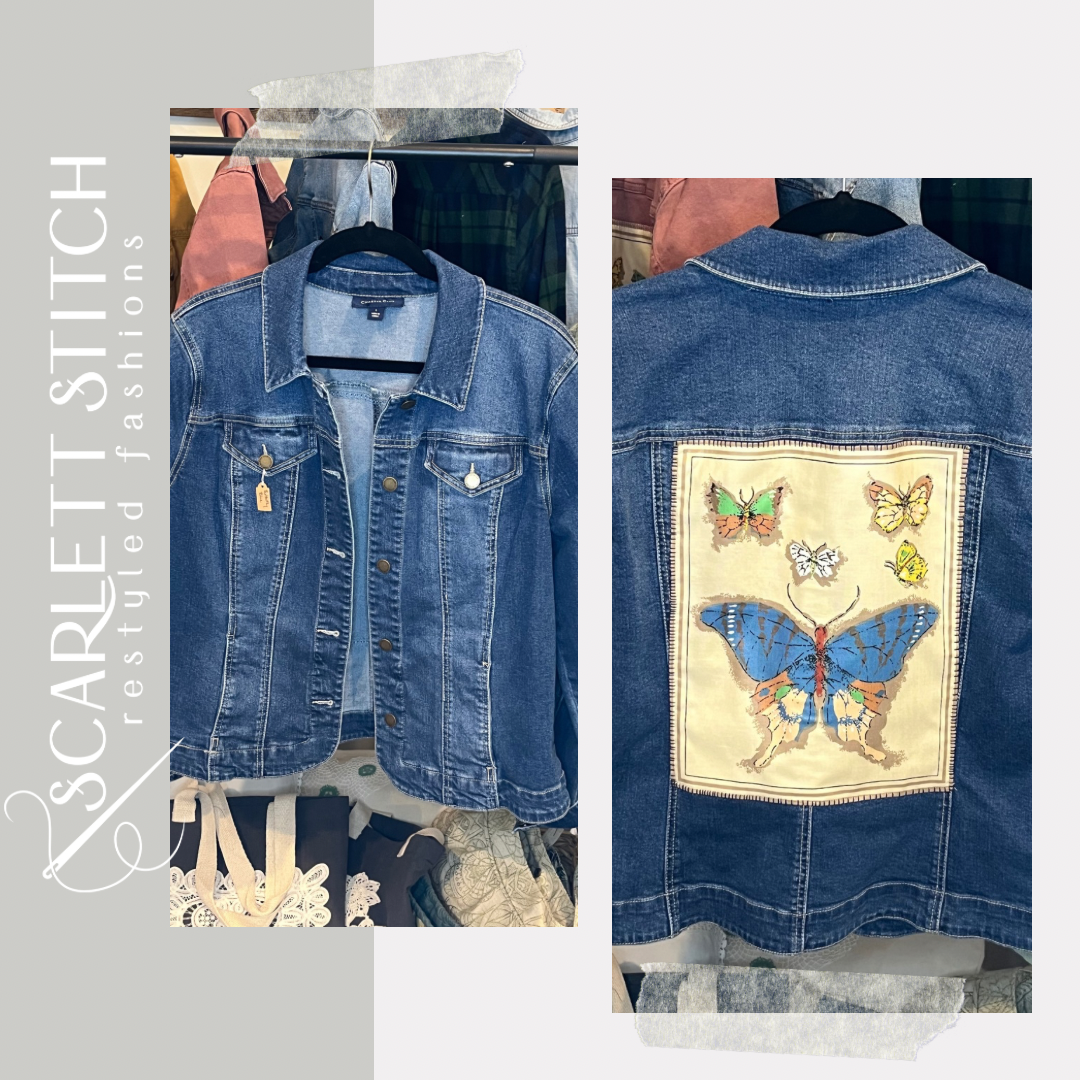 Blue Butterfly Denim Jacket