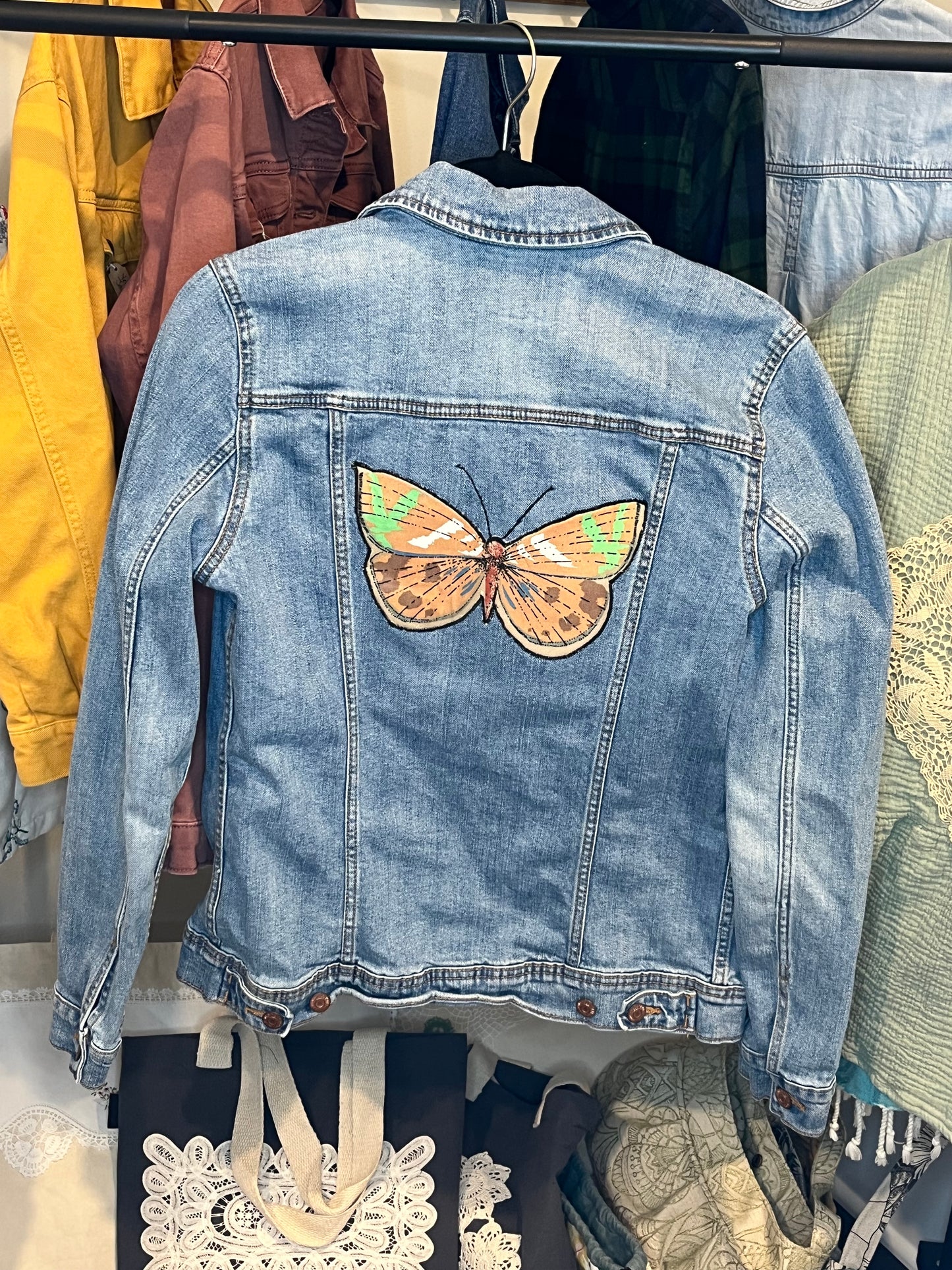 Butterfly Applique Denim Jacket